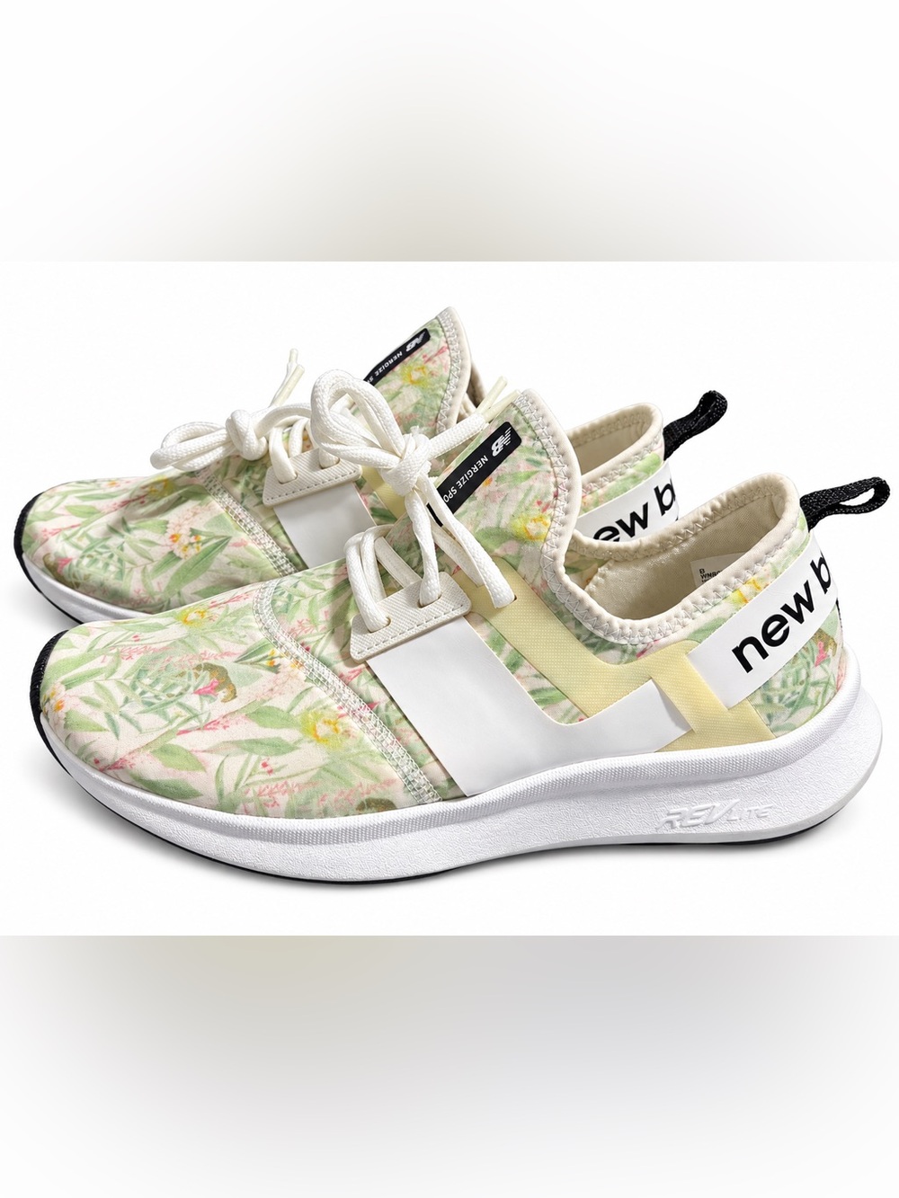 New Balance Nergize Sport Women’s Floral Sneakers White Green Size 10